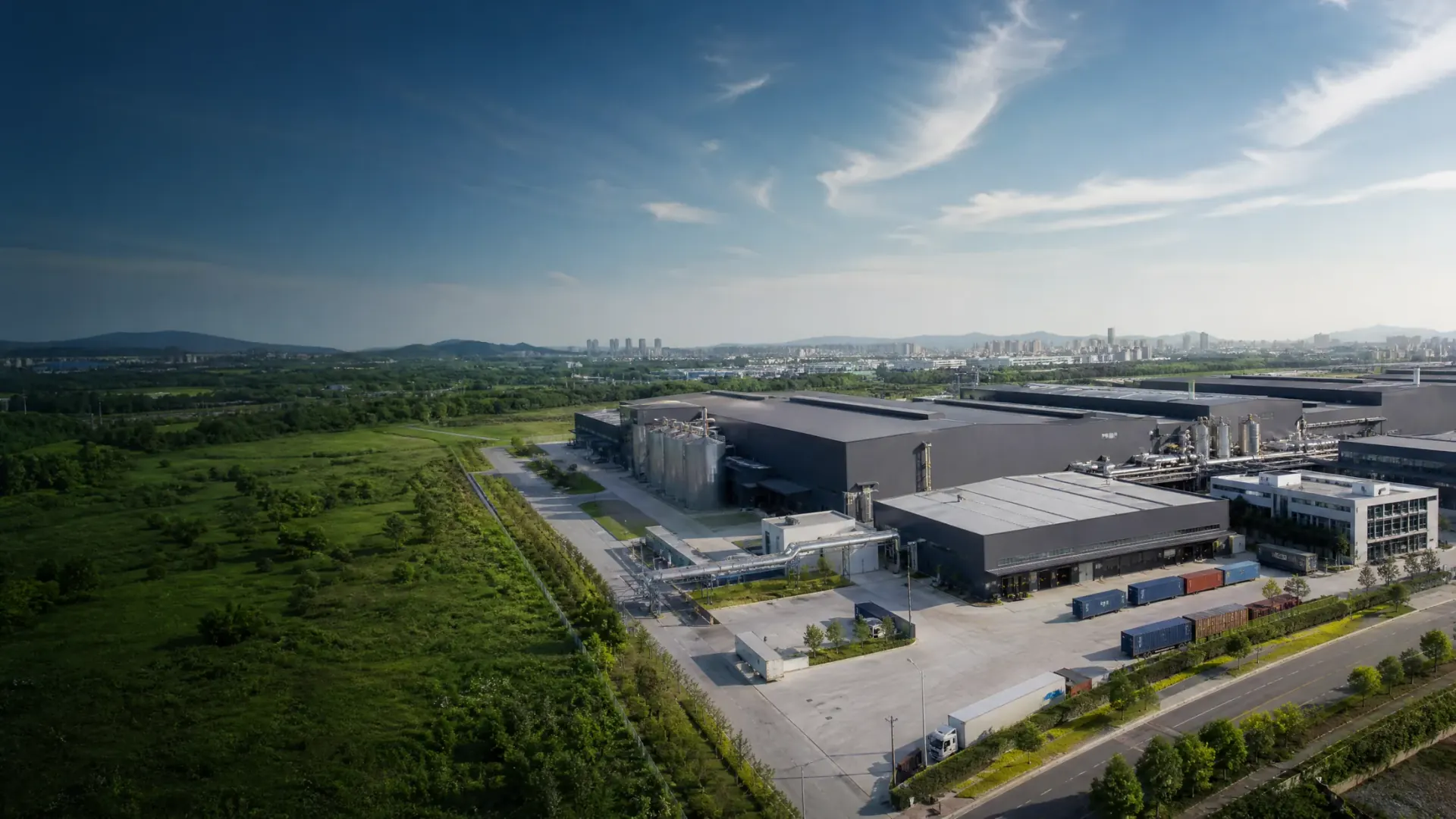 Modern industrial production and export facility in China